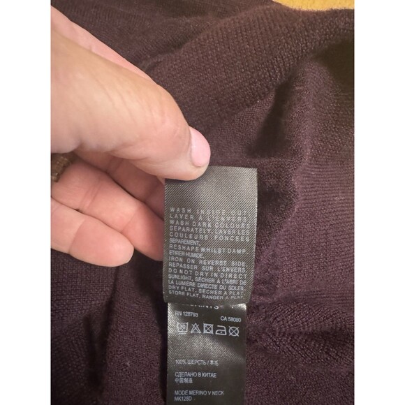 Allsaints New Wave Jumper Sweater Merino Wool  burgundy women’s  Sz XS a27 - Picture 9 of 11
